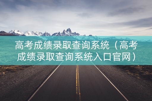 高考成绩录取查询系统（高考成绩录取查询系统入口官网）