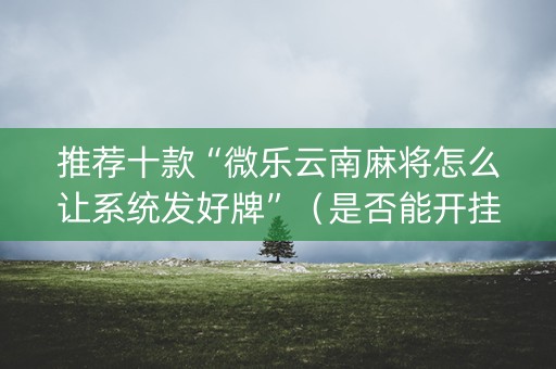 推荐十款“微乐云南麻将怎么让系统发好牌”（是否能开挂)