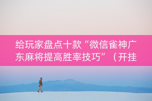 给玩家盘点十款“微信雀神广东麻将提高胜率技巧”（开挂辅助插件)