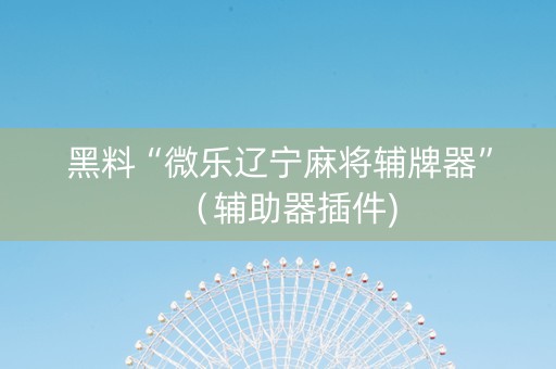 黑料“微乐辽宁麻将辅牌器”（辅助器插件)