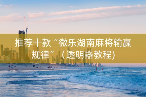 推荐十款“微乐湖南麻将输赢规律”（透明器教程)