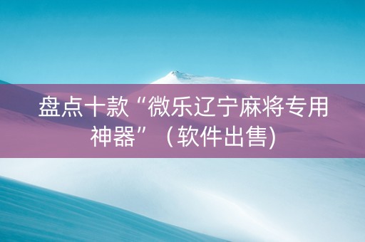 盘点十款“微乐辽宁麻将专用神器”（软件出售)