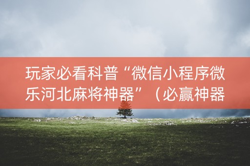 玩家必看科普“微信小程序微乐河北麻将神器”（必赢神器免费安装)