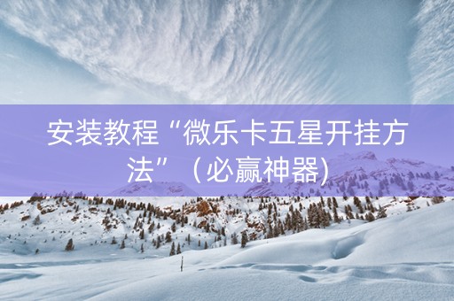 安装教程“微乐卡五星开挂方法”（必赢神器)
