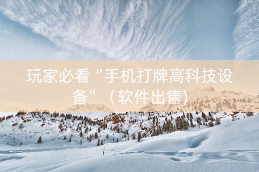 玩家必看“手机打牌高科技设备”（软件出售)