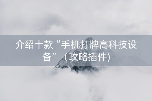 介绍十款“手机打牌高科技设备”（攻略插件)