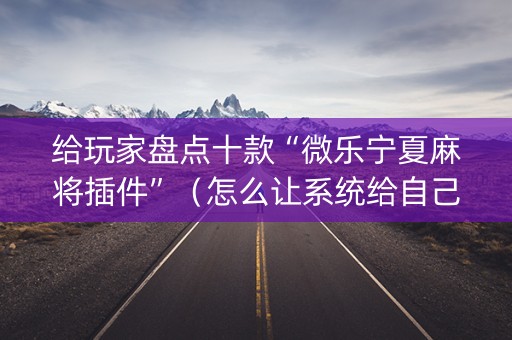 给玩家盘点十款“微乐宁夏麻将插件”（怎么让系统给自己好牌)