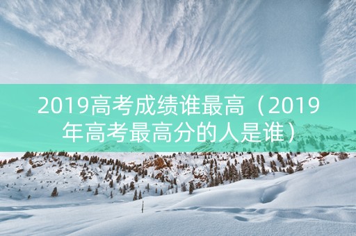 2019高考成绩谁最高（2019年高考最高分的人是谁）