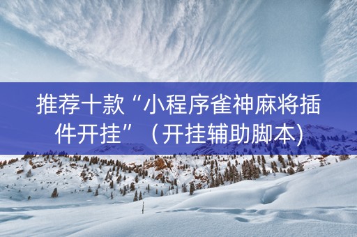 推荐十款“小程序雀神麻将插件开挂”（开挂辅助脚本)