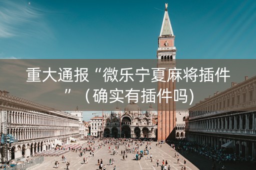 重大通报“微乐宁夏麻将插件”（确实有插件吗)