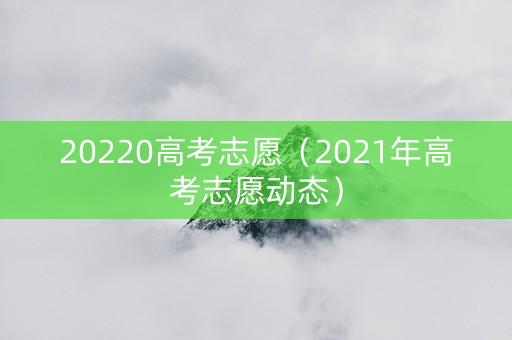 20220高考志愿（2021年高考志愿动态）