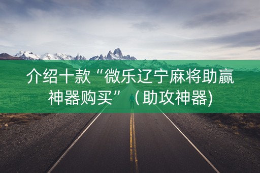 介绍十款“微乐辽宁麻将助赢神器购买”（助攻神器)