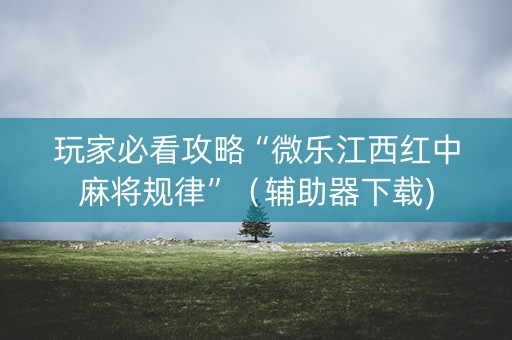 玩家必看攻略“微乐江西红中麻将规律”（辅助器下载)