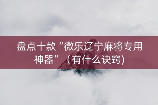 盘点十款“微乐辽宁麻将专用神器”（有什么诀窍)