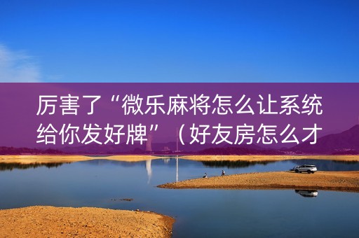 厉害了“微乐麻将怎么让系统给你发好牌”（好友房怎么才能赢)