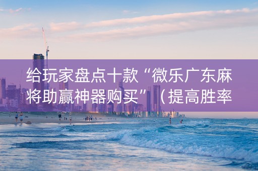 给玩家盘点十款“微乐广东麻将助赢神器购买”（提高胜率软件)