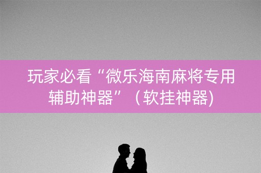 玩家必看“微乐海南麻将专用辅助神器”（软挂神器)