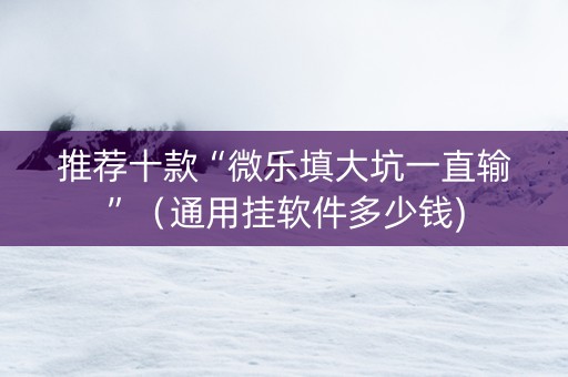 推荐十款“微乐填大坑一直输”（通用挂软件多少钱)