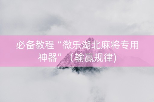 必备教程“微乐湖北麻将专用神器”（输赢规律)