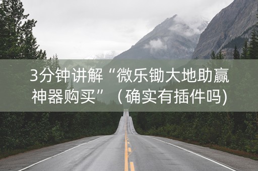 3分钟讲解“微乐锄大地助赢神器购买”（确实有插件吗)
