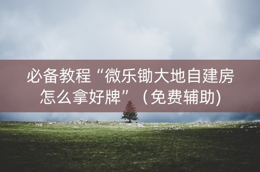 必备教程“微乐锄大地自建房怎么拿好牌”（免费辅助)