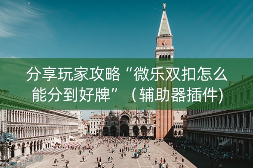 分享玩家攻略“微乐双扣怎么能分到好牌”（辅助器插件)