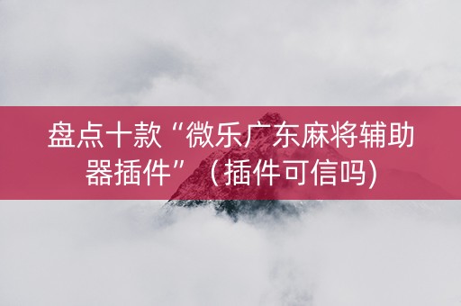 盘点十款“微乐广东麻将辅助器插件”（插件可信吗)