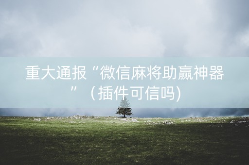 重大通报“微信麻将助赢神器”（插件可信吗)