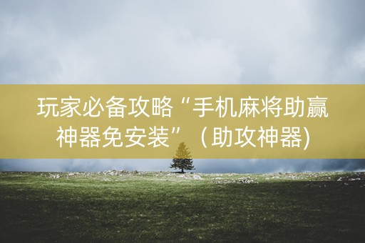 玩家必备攻略“手机麻将助赢神器免安装”（助攻神器)