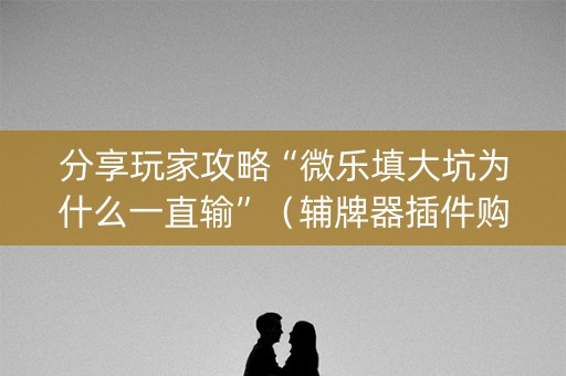 分享玩家攻略“微乐填大坑为什么一直输”（辅牌器插件购买)
