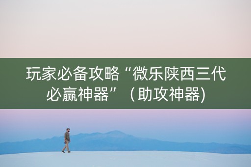 玩家必备攻略“微乐陕西三代必赢神器”（助攻神器)