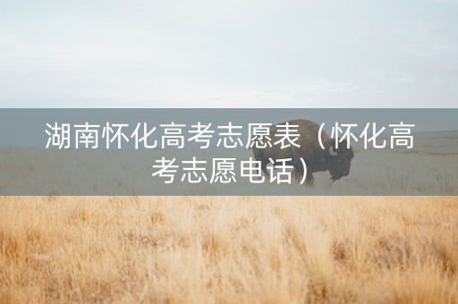 湖南怀化高考志愿表（怀化高考志愿电话）