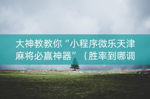 大神教教你“小程序微乐天津麻将必赢神器”（胜率到哪调)