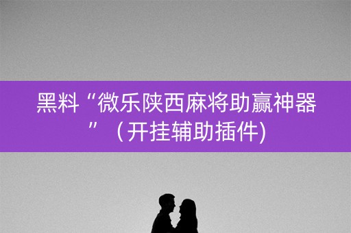 黑料“微乐陕西麻将助赢神器”（开挂辅助插件)