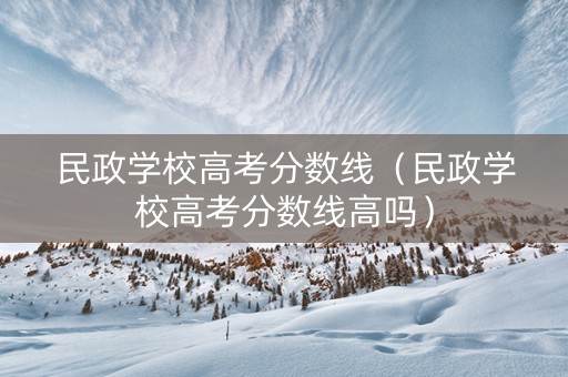 民政学校高考分数线（民政学校高考分数线高吗）
