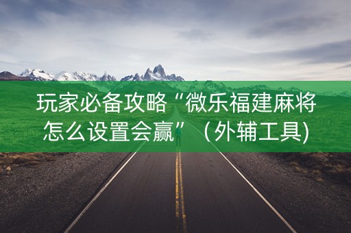 玩家必备攻略“微乐福建麻将怎么设置会赢”（外辅工具)