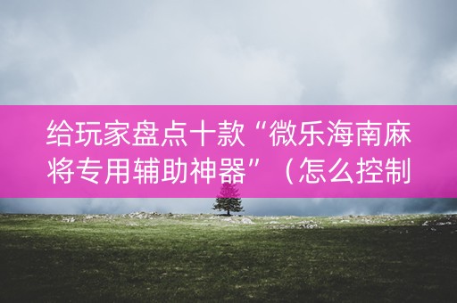 给玩家盘点十款“微乐海南麻将专用辅助神器”（怎么控制输赢)