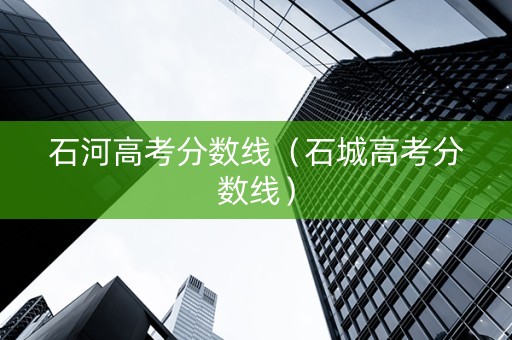 石河高考分数线（石城高考分数线）