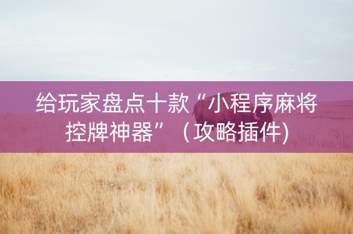 给玩家盘点十款“小程序麻将控牌神器”（攻略插件)