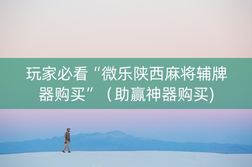玩家必看“微乐陕西麻将辅牌器购买”（助赢神器购买)