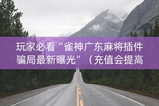 玩家必看“雀神广东麻将插件骗局最新曝光”（充值会提高胜率么)
