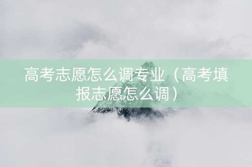 高考志愿怎么调专业（高考填报志愿怎么调）