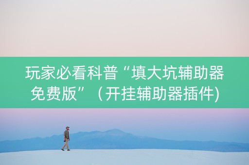 玩家必看科普“填大坑辅助器免费版”（开挂辅助器插件)