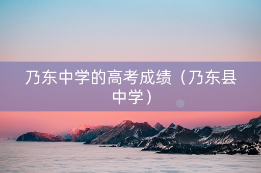 乃东中学的高考成绩（乃东县中学）