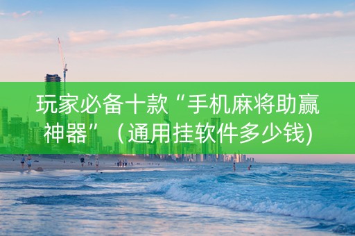 玩家必备十款“手机麻将助赢神器”（通用挂软件多少钱)