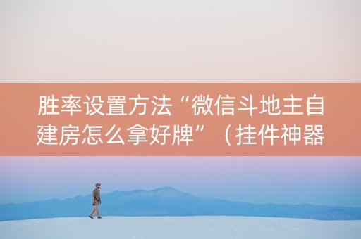 胜率设置方法“微信斗地主自建房怎么拿好牌”（挂件神器)