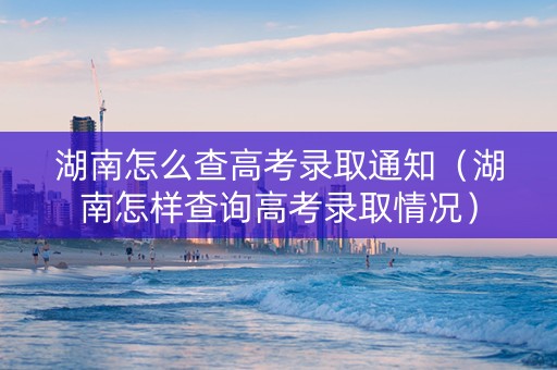 湖南怎么查高考录取通知（湖南怎样查询高考录取情况）