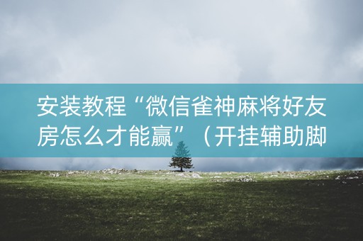 安装教程“微信雀神麻将好友房怎么才能赢”（开挂辅助脚本)