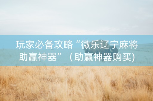 玩家必备攻略“微乐辽宁麻将助赢神器”（助赢神器购买)