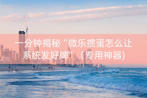 一分钟揭秘“微乐掼蛋怎么让系统发好牌”（专用神器)